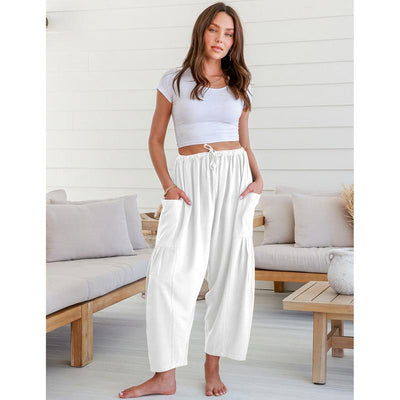 Womens Linen Wide Leg Pants